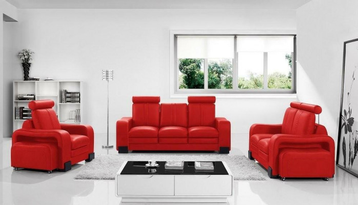 Ledersofa Sofagarnitur 3+2+1 Sitzer Deko Set Garnitur Polstersofa Couch