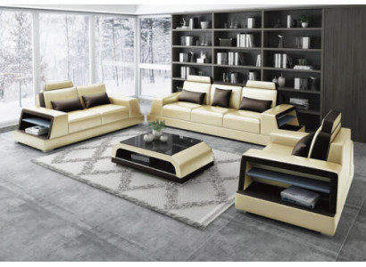 Moderne Sofagarnitur Couch Sofa Gruppe Garnituren 311 Sitzer Ledersofa