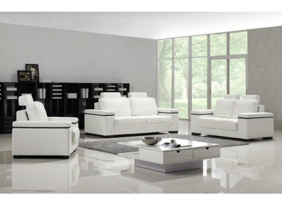 Sofagarnitur 3+2+1 Sitzer Set Design Sofas Polster Leder Relax Couchen
