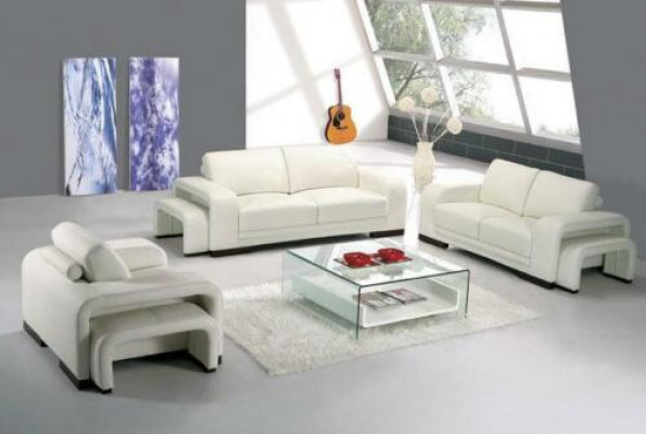 Ledersofa Sofagarnitur 3+2+1 Sitzer Set Deko Garnitur Polstersofa Couch