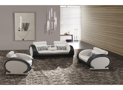 Sofagarnitur 3+2+1 Sitzer Set Design Sofas Polster Leder Couchen Modern