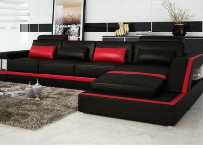 Ledersofa Sofa Couch Ecksofa Eck Polster Sitz Garnitur Wohnlandschaft