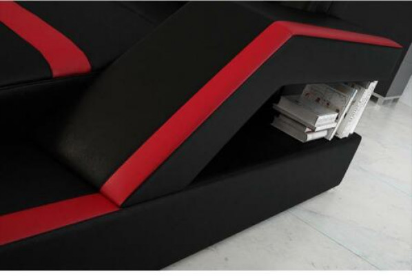 Ledersofa Sofa Couch Ecksofa Eck Polster Sitz Garnitur Wohnlandschaft