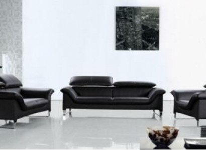 Ledersofa Couch Wohnlandschaft 3+1+1 Sitzer Garnitur Modern Design Sofa