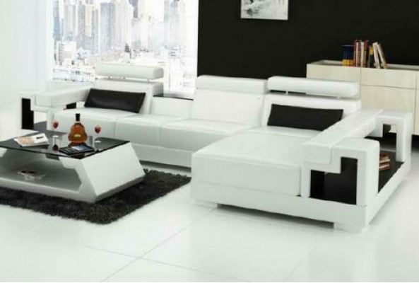 Ecksofa Ledersofa Wohnlandschaft L Form Sofa Couch Polster Sitz Ecke