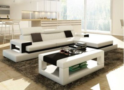 Sofas Ecksofa Ledersofa Polster Wohnlandschaft Couch Sofa Eckgarnitur