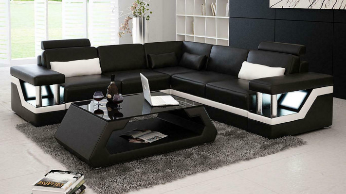 Eckgarnituren Leder Sofa Polster Sitzecke Designer Polsterecke Couch