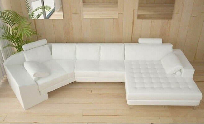Designer Wohnzimmer Ecksofa Couch Polster Sitz Ecke Garnitzur Ledercouchen