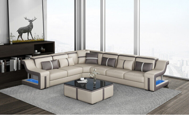 Ecksofa Sofa Couch Polster L-Form Wohnlandschaft Sitzgarnitur Sofas