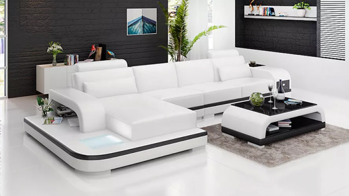 Design Wohnlandschaft Ecksofa Polster Eckgarnitur Ledersofa Luxus Sitzgarnitur