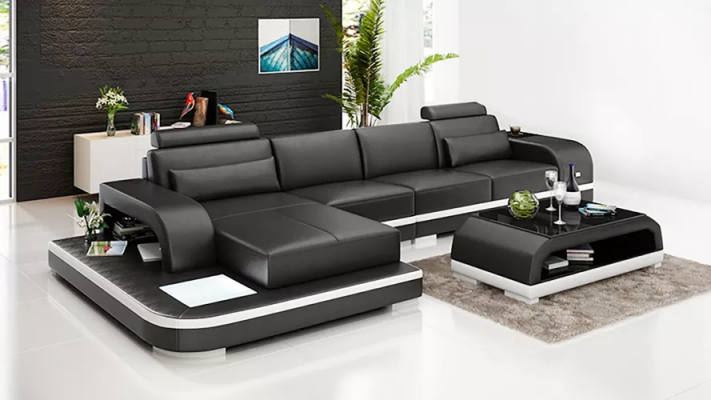 Design Wohnlandschaft Ecksofa Polster Eckgarnitur Ledersofa Luxus Sitzgarnitur