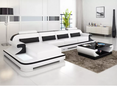 Ledersofa Eckcouch Polstergarnitur Sofa Polster Couch Eckgarnitur Wohnlandschaft