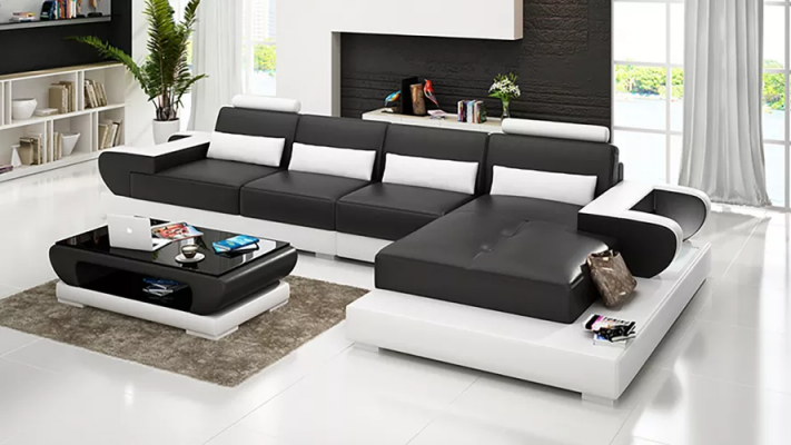 Sofa Ledersofa Eckcouch Polstergarnitur Couch Eckgarnitur Wohnlandschaft Polster
