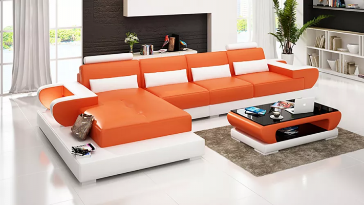 Sofa Ledersofa Eckcouch Polstergarnitur Couch Eckgarnitur Wohnlandschaft Polster
