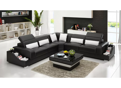 Ledersofa Eckcouch Polstergarnitur Sofa Couch Wohnlandschaft Polster Eckgarnitur