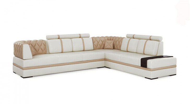 Ecksofa Sofa Couch Polster Wohnlandschaft Leder Deko Eck Sofas Garnitur