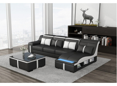 LForm Leder Wohnlandschaft Couch Polster Sitz Ecksofa Sofa Große