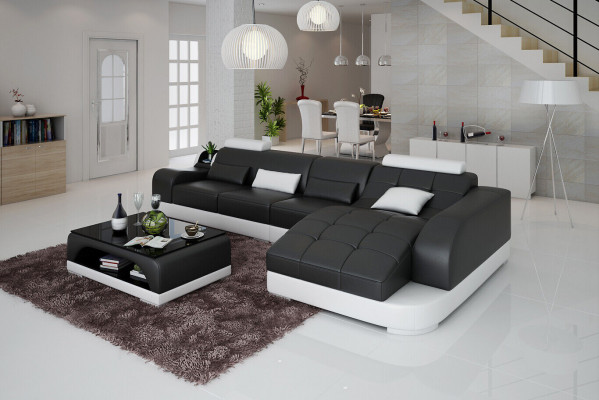 Ecksofa L Form Stoff Couch Wohnlandschaft Garnitur Design Modern Sofa