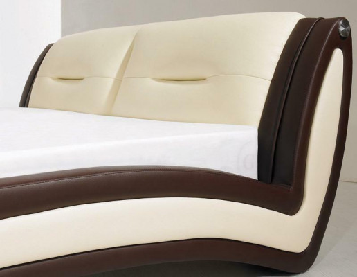 Designer Bett Betten Ehebett Doppelbett Polsterbett Schlafzimmer Lederbett