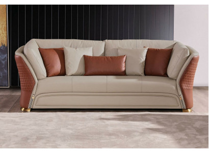 Wohnlandschaft Sofas Couch Polster Sofa 3 Sitzer Garnitur Ledersofa Modern Neu