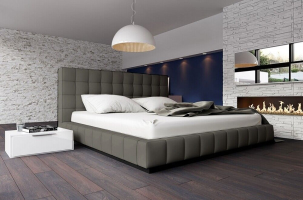 Designer Polsterbett Bett Weiß Betten Lederbett Doppelbett Ehebett Designerbett