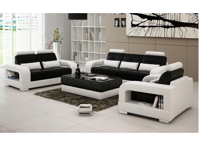 Ledersofa Couch Sofagarnitur 3+2 Garnitur Design Modern Sofa Sitzer Garnituren