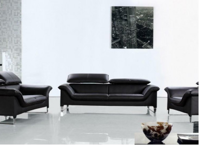 Ledersofa Couch Wohnlandschaft 3+2 Sitzer Garnitur Design Modern Deko Sofa