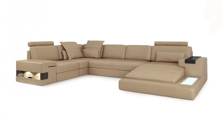 U Form Sofa Couch Polster Garnitur Wohnlandschaft Ecksofa Design Leder