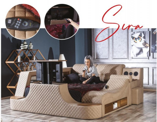 Multifunktion Bett Schlafzimmer Möbel Betten Luxus Bett tv lift Doppelbett Neu