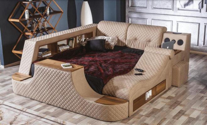 Multifunktion Bett Schlafzimmer Möbel Betten Luxus Bett tv lift Doppelbett Neu