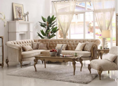 Ecksofa L-Form Sofa Couch Design Couchen Polster Textil Sofa Garnitur Holz Sofas