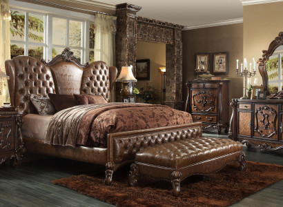 Bett Nachttisch 3tlg. Schlafzimmer Set Chesrterfield Luxus Schlafzimmer