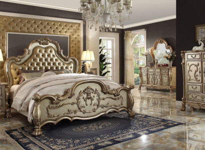 Bett 2x Nachttisch 3 tlg. Schlafzimmer Set Designer Luxus Betten Chesterfield