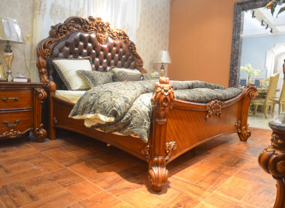 Bett Polster Design Luxus Doppel Hotel Betten Schlaf Zimmer Deko Leder