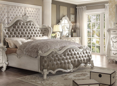 Klassisches Bett Barock Chesterfield Rokoko Stil Doppel Hotel Leder Antik