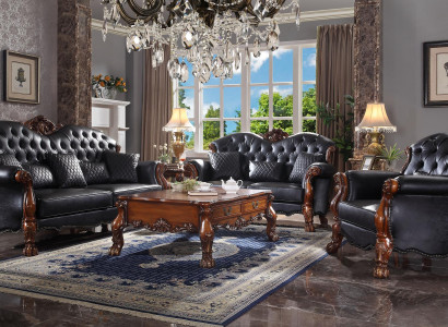 Sofa Dreisitzer Wohnlandschaft Sofas Couch Polster Garnitur Leder Barock