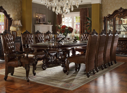 Esszimmer Garnitur 9tlg Barock Rokoko Tisch 8x Stühle Stuhl Gruppe