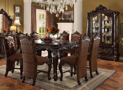 Klassischer Esstisch Tisch Holz Garnitur Esszimmer 8x Stuhl Set Stühle