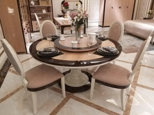 Modern Esstisch Tisch Holz Esszimmer Garnitur 4x Stuhl Set Stühle 5 tlg