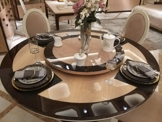 Modern Esstisch Tisch Holz Esszimmer Garnitur 4x Stuhl Set Stühle 5 tlg