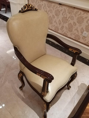 Esstisch 4 Stühle Stuhl Esszimmer Deko Garnitur Rokoko Barock Tisch Tische