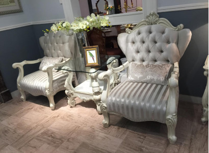 Lounge Club Garnitur 3tlg Set 2x Sessel Beistelltisch Tisch Sofa Garnitur Neu