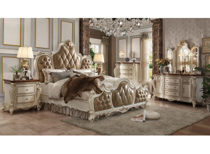 Luxus Chesterfield Betten Leder Königliches Palast Bett Hotel Doppelbett