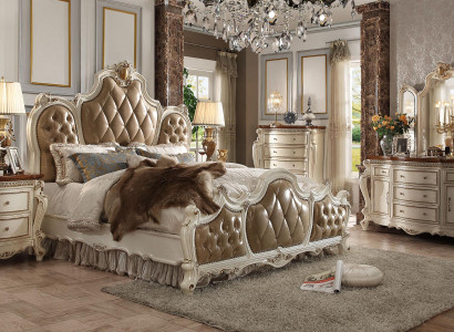 Luxus Chesterfield Betten Leder Königliches Palast Bett Hotel Doppelbett