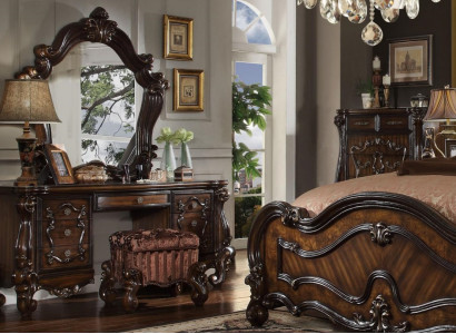 Schminktisch Spiegel Hocker Luxus Konsole Schlafzimmer Kommode Barock Stil