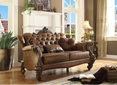 Sofa 3 Sitzer Wohnlandschaft Sofas Couch Polster Garnitur Leder Holz