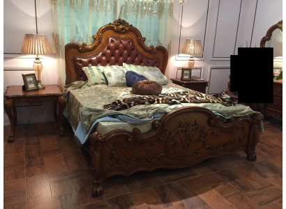 Klassisches Bett Barock Rokoko Chesterfield Stil Doppel Leder Hotel Betten