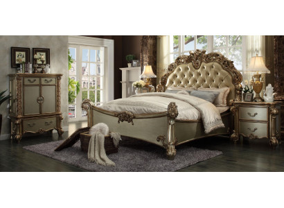 Design Luxus Schlafzimmer Set Bett 2x Nachttische Deko Kommode Garnitur