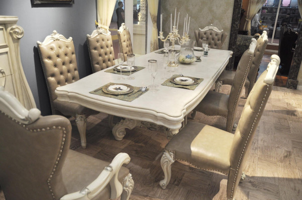 Königlicher Esstisch Tisch Holz Klassische Tische Barock Rokoko Esszimmer