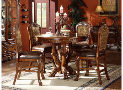 Set 4x Stuhl Echtes Holz Polster Sitz Esszimmer Garnitur Esszimmer Stühle